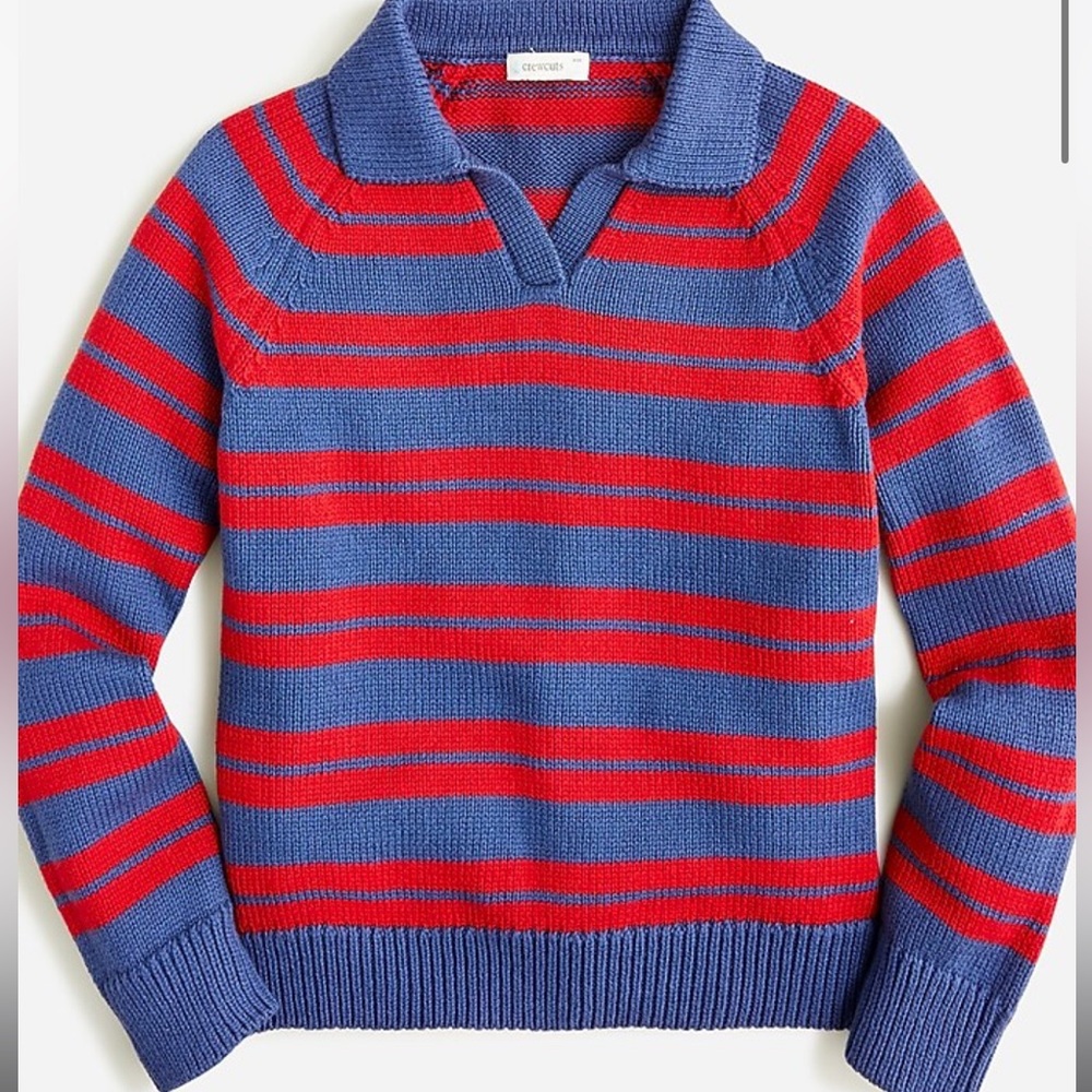 Crewcuts Vibrant Red and Blue Knit Sweater